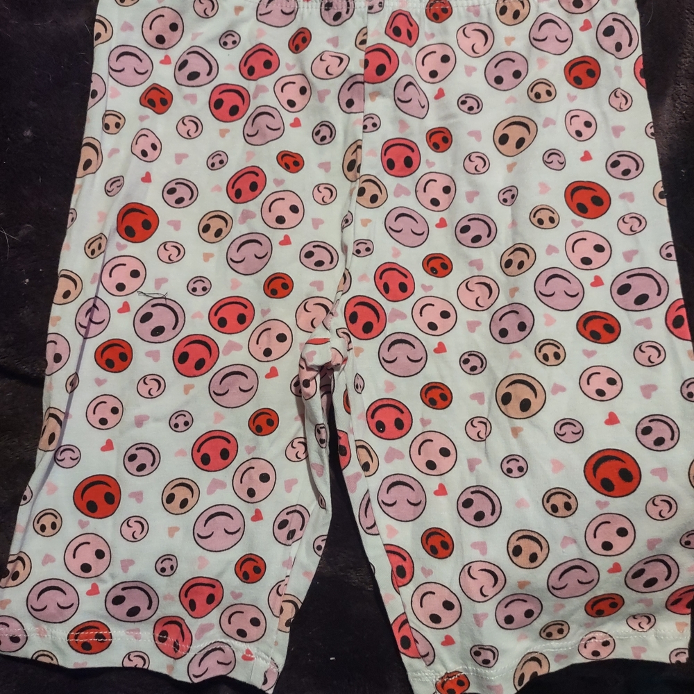 Velvet Kids Pajama Bottoms - Red and Pink Smiley Faces